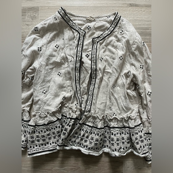 Pilcro Anthropologie Women’s Cropped Eyelet Kimono Boho - Medium/Large - Picture 5 of 11